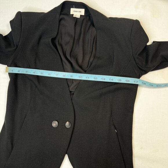 Helmut Lang Knit Pointed Hem Blazer Knit Jacket Viscose Stretch Black Medium - Picture 3 of 12